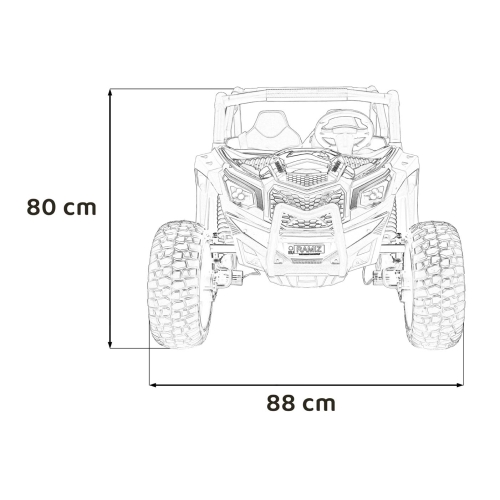 Duży Buggy dla dzieci UTV X3 Off-Road 2-osobowy 4 x 200W Niebieski BBH-028.NIE